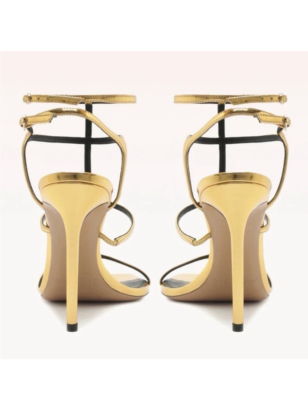 Alexandre Birman Metallic Gold Strappy High Heel Sandals - Picture 6 of 16